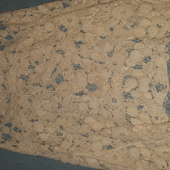 Knit Crochet Floral Lagen Look Boho Top Approx. Size Med - Picture 3 of 6